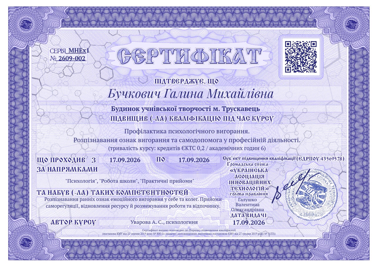 Сертифікат MHEx1-2609-002
