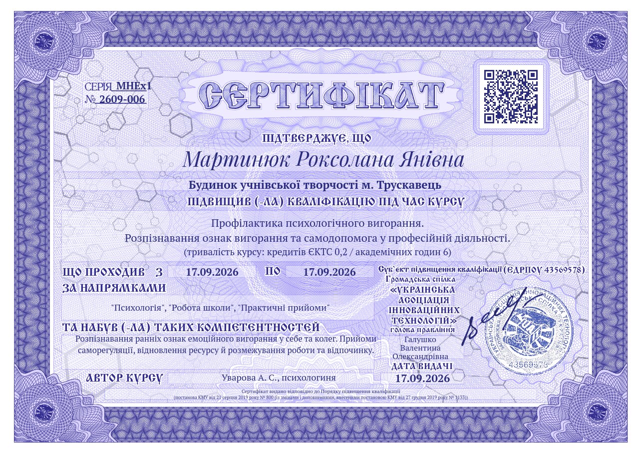Сертифікат MHEx1-2609-006